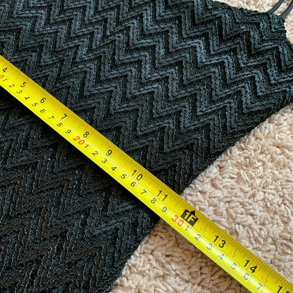 Vintage Black Mercury Lace Chevron Sheer High Slit Maxi Dress S Bodycon - Picture 7 of 8